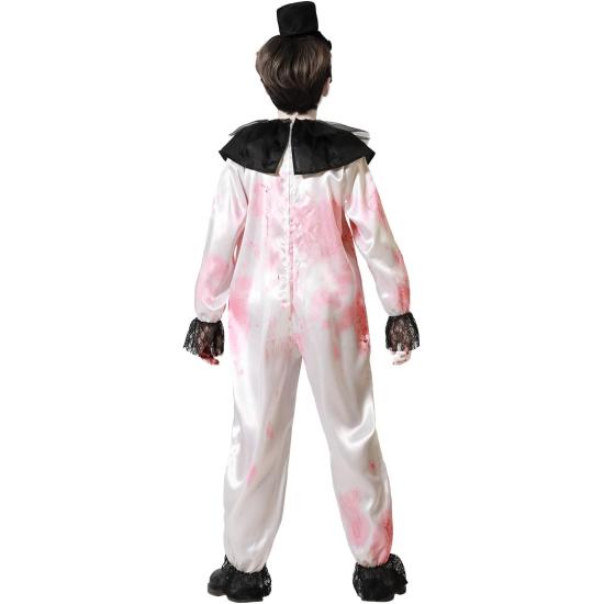 Fantasia infantil de palhaço branco e sangrento assustador