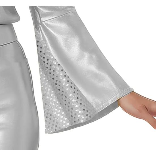 Fantasia Disco Prateada para Mulheres