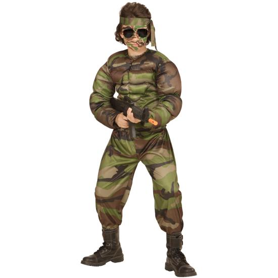 Fantasia de Soldado Rambo Musculoso para Crianças