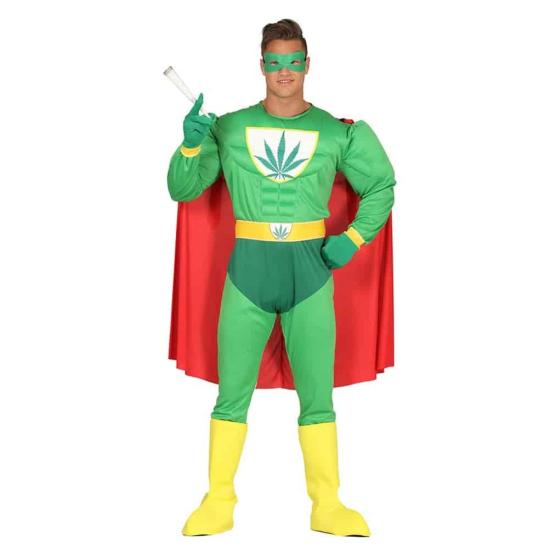 Fantasia de super-herói adulto Capitão Maconha Fantasia de super-herói adulto Capitão Maconha