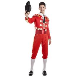 Fato de toureiro vermelho com luzes para adulto