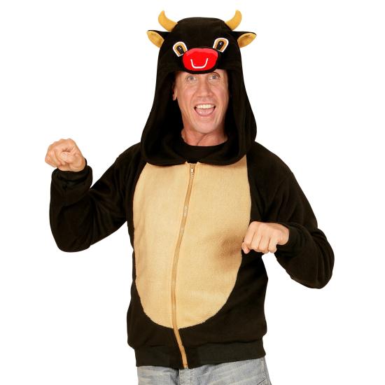Fantasia de touro, moletom com capuz, preta,