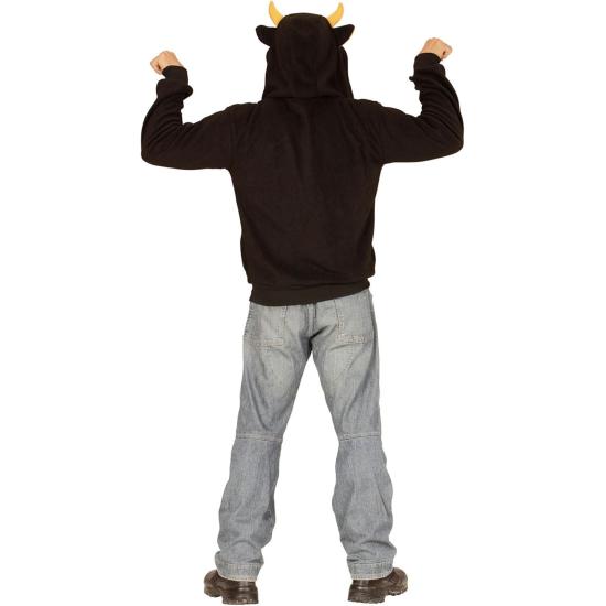 Fantasia de touro, moletom com capuz, preta,