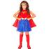 Fantasia de Garota Maravilha para Meninas – Inclui Capa, Tiara, Vestido e Pulseiras | Fantasia de Super-Herói Infantil