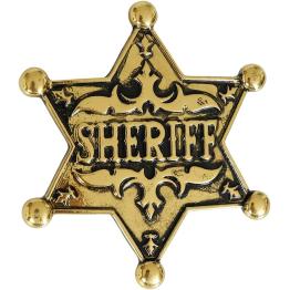 Estrela do Xerife – Distintivo de Metal Dourado com Fecho