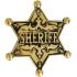 Estrela do Xerife – Distintivo de Metal Dourado com Fecho