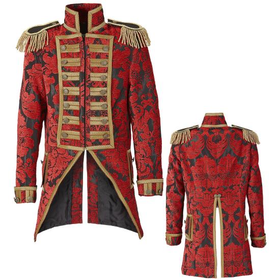 Fraque luxuoso jacquard vermelho adulto Fraque luxuoso jacquard vermelho adulto