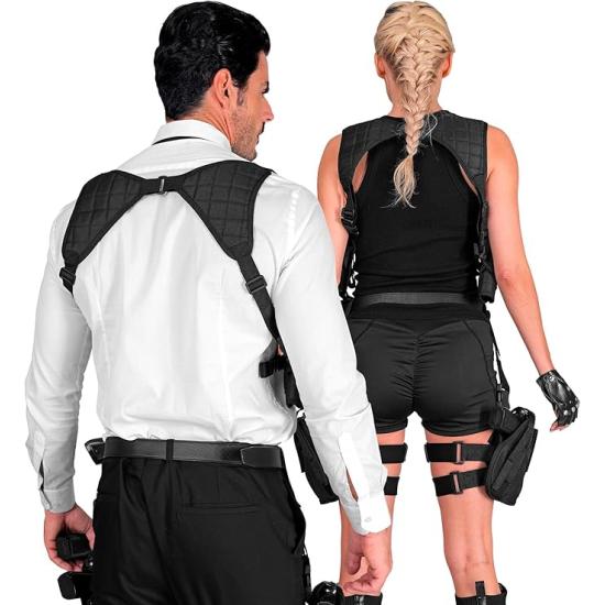 Coldre tático preto – acessório para trajes policiais, SWAT e militares