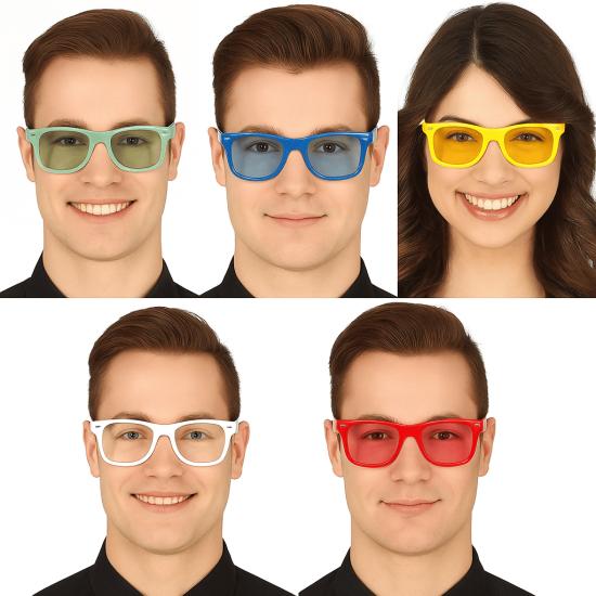 Óculos com lentes coloridas (5 cores diferentes)