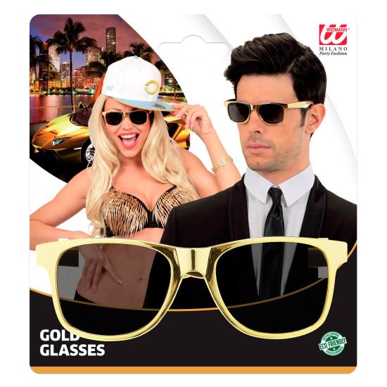 Óculos de festa prateados e dourados