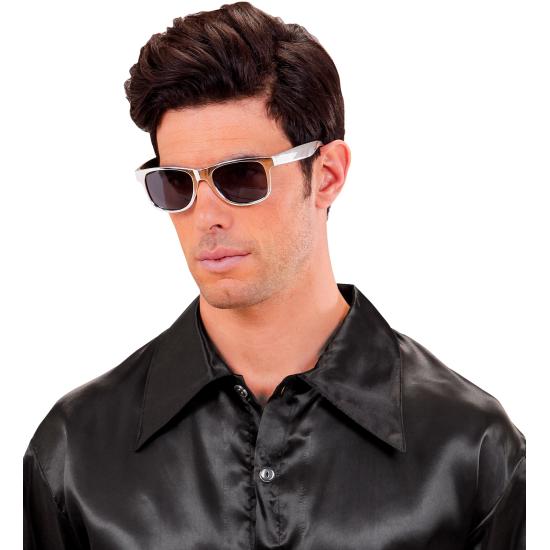 Óculos de festa prateados e dourados