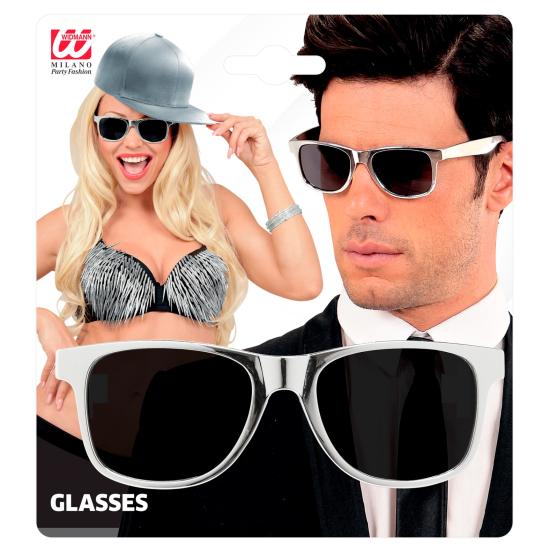 Óculos de festa prateados e dourados