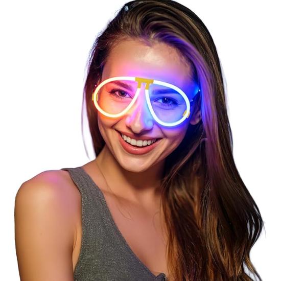 Óculos de luz neon