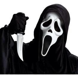 Conjunto de máscara facial fantasma e faca