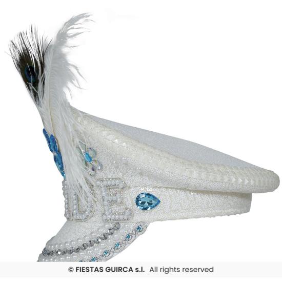 Boné de Noiva com Penas e Strass (Tamanho Único) - Acessório de Fantasia para Festas