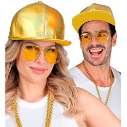 Boné Holográfico Dourado - Acessório de Fantasia Moderno e Original