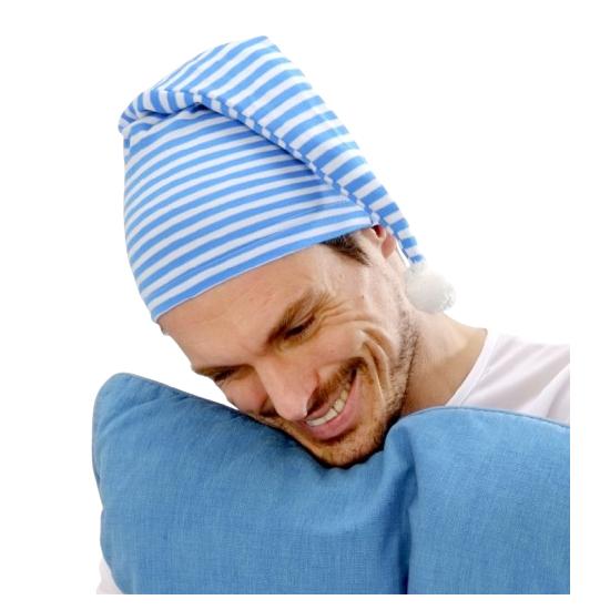 Chapéu listrado para dormir