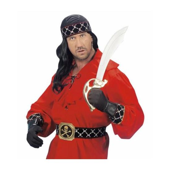 Luvas de pirata em imitação de couro preto