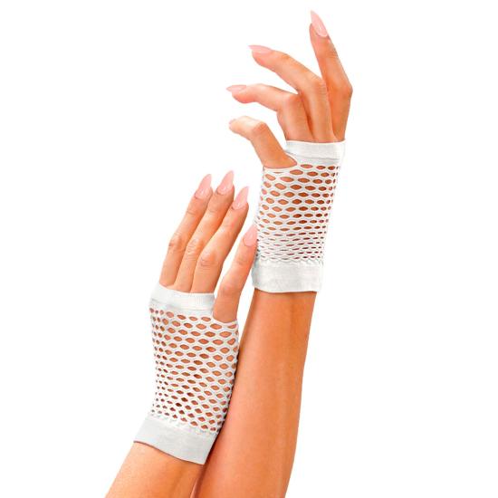 Luvas sem dedos vermelhas e brancas