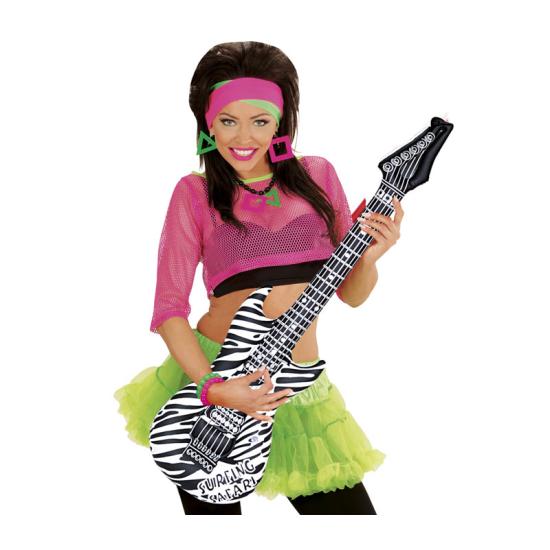 Guitarra inflável zebra preta e branca 107 cm C-1