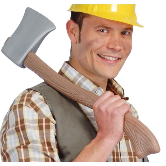 Machado de lenhador para fantasias 60 cm Machado de lenhador para fantasias 60 cm