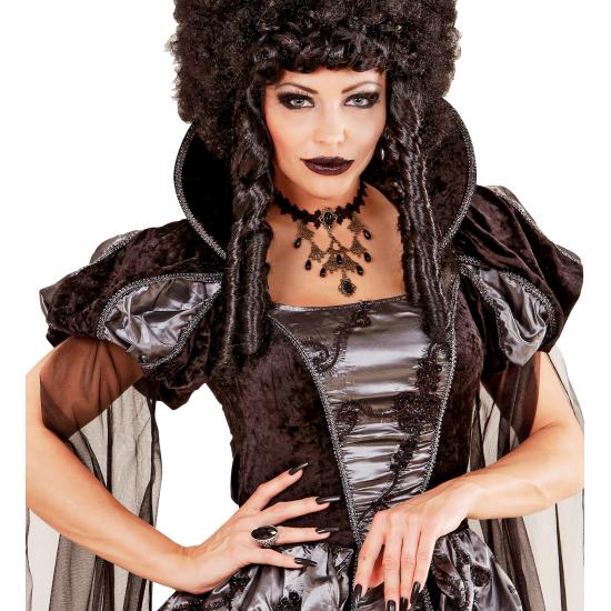 "ANEL GÓTICO COM JOIA NEGRA"