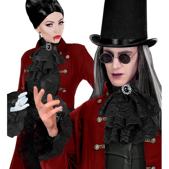 Jabot com pulseiras de pedras e rendas – acessório de traje