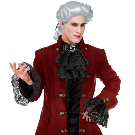 Jabot com pulseiras de pedras e rendas – acessório de traje