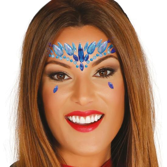 Joias faciais adesivas azuis | Fantasia