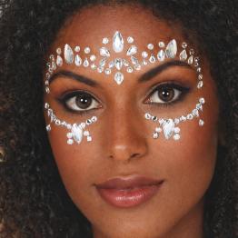 Joias faciais, cores sortidas, pacote com 100 unidades