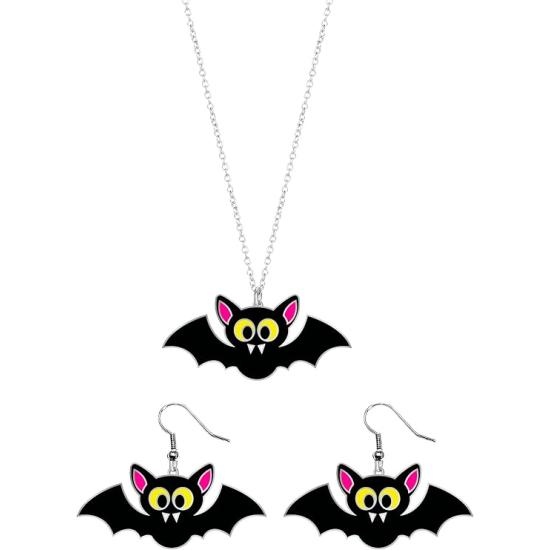 Conjunto de Colar e Brincos de Morcego para Halloween