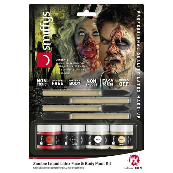 Kit zumbi aterrorizante com látex líquido luxuoso