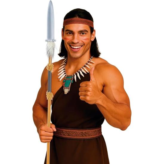 Lança indígena de brinquedo destacável (120 cm) – Acessório de fantasia