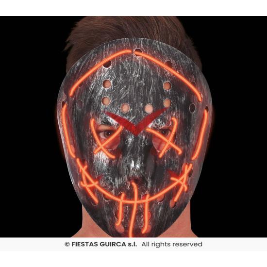 Máscara de hóquei prateada com luz, pvc