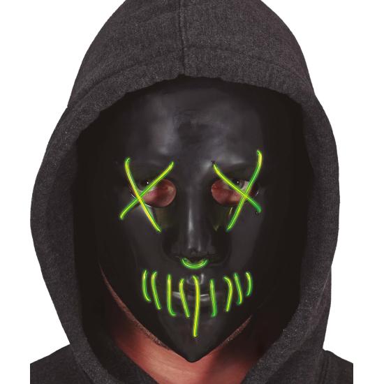 Máscara preta com luz, pvc