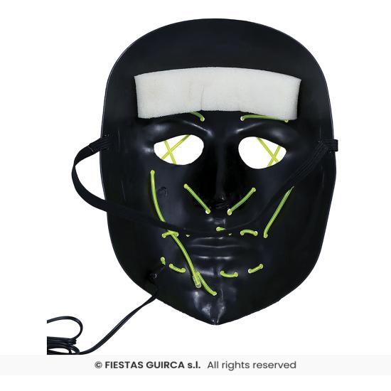 Máscara preta com luz, pvc