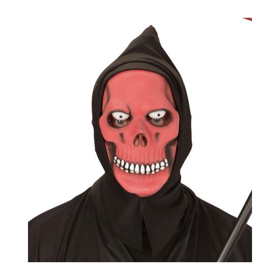 Máscara vermelha com capuz brilha escuro