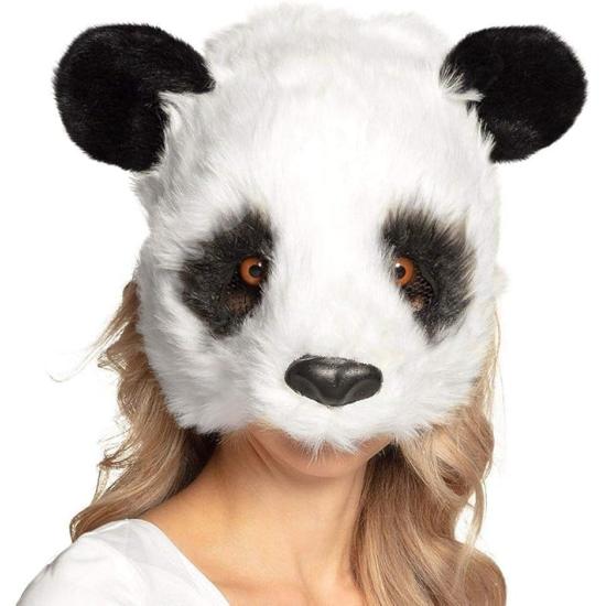 Meia máscara de pelúcia Panda
