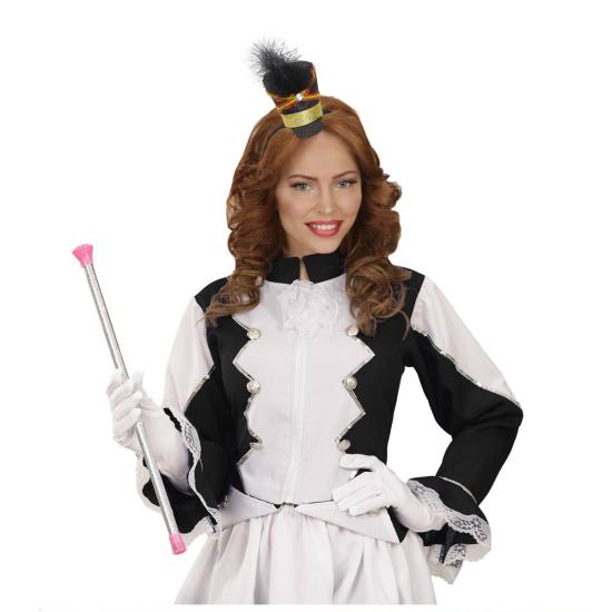 Mini chapéu Glitter Majorette com pedraria e pena.2*