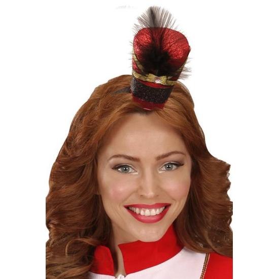 Mini chapéu Glitter Majorette com pedraria e pena.2*