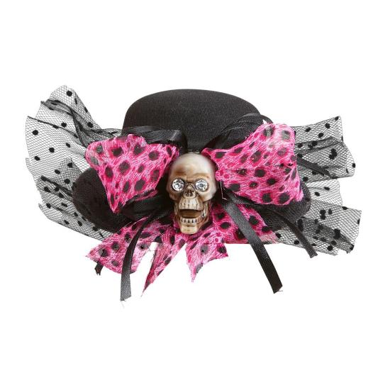 Mini Chapéu com Caveira e Laço