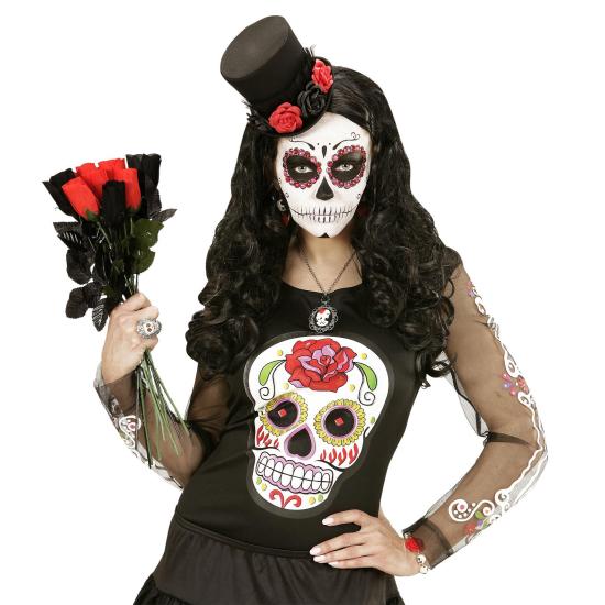 Mini chapéu de tule e 4 rosas Mini chapéu de tule e 4 rosas