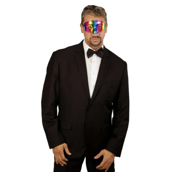 Máscara arco-íris metálica unissex.