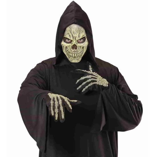 Máscara de caveira em espuma de látex.