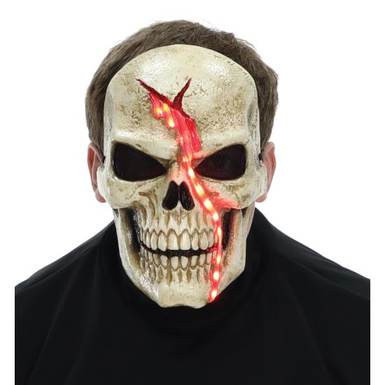 Máscara de caveira sangrando com luzes
