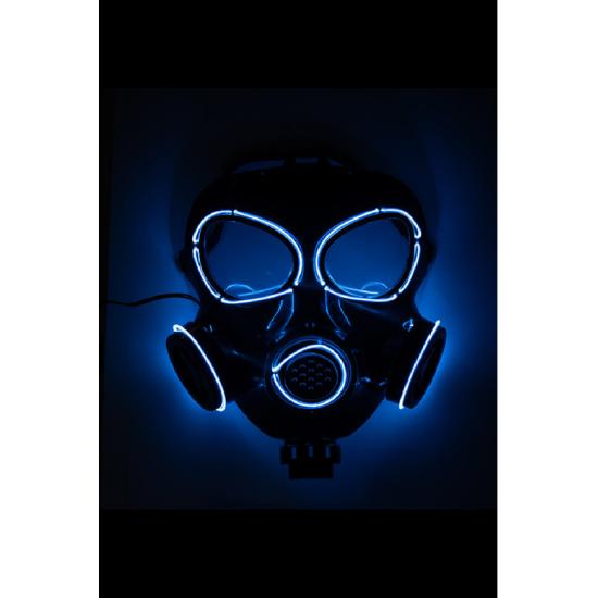 Máscara de gás com decorações iluminadas (pilhas não incluídas) em um saco de papelão com aba