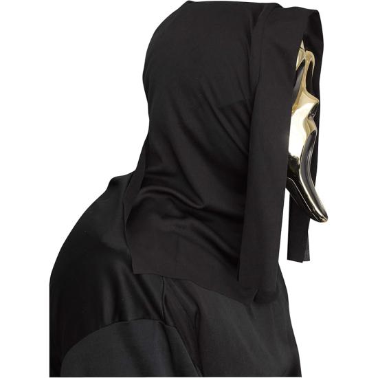 Máscara GhostFace® Gold Chrome com capa – PVC rígido cromado