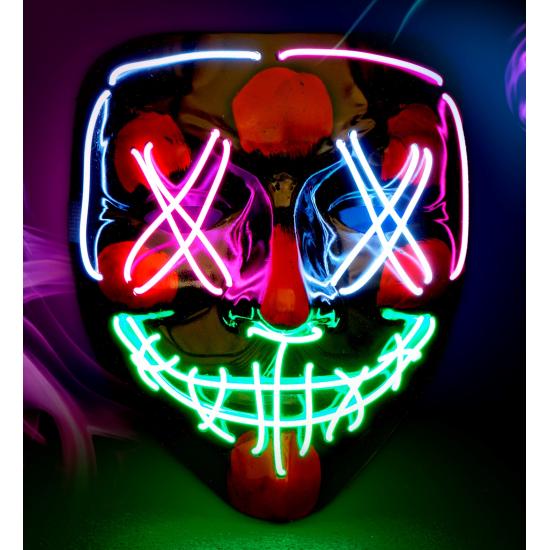 Máscara LED assustadora rosto brilhante psicopata demônio Halloween