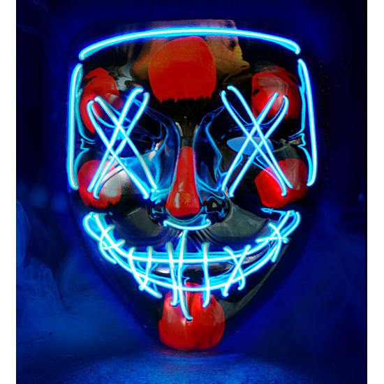 Máscara LED assustadora rosto brilhante psicopata demônio Halloween
