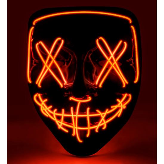 Máscara LED assustadora rosto brilhante psicopata demônio Halloween